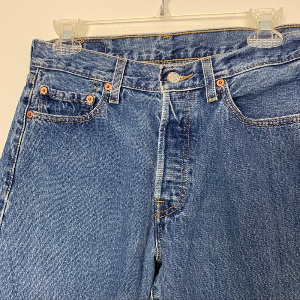Levi’s Cropped 501 Cutoff Denim Jeans Tapered - Picture 5 of 7